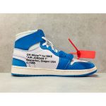 GT Batch “UNC” Jordan 1 Retro High Off-White University Blue - Image 4