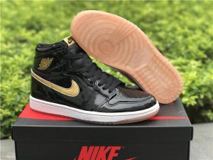 Air Jordan 1 Retro High OG Black Gold PL - Image 4