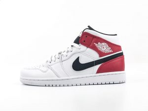 Air Jordan 1 Mid White Black Gym Red