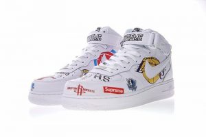 Supreme x NBA x Air Force 1 Mid 07 White - Image 2