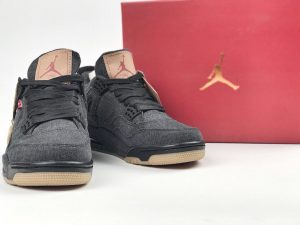 Levi's x Air Jordan 4 Retro Black Denim - Image 4