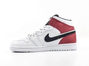Air Jordan 1 Mid White Black Gym Red - Image 2