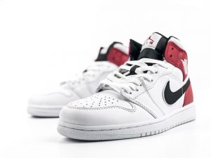 Air Jordan 1 Mid White Black Gym Red - Image 7