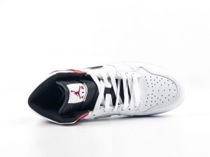 Air Jordan 1 Mid White Black Gym Red - Image 8