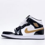 Air Jordan 1 Mid Patent Black Gold