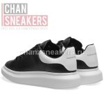 Alexander McQUEEN Oversized Sneaker Black Smooth Calf Leather White Leather Heel - Image 3