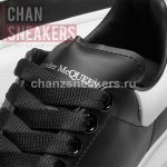 Alexander McQUEEN Oversized Sneaker Black Smooth Calf Leather White Leather Heel - Image 4