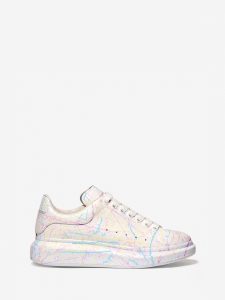 Alexander McQUEEN Oversized Sneaker White Smooth Calf Leather White Leather Heel (Glow)