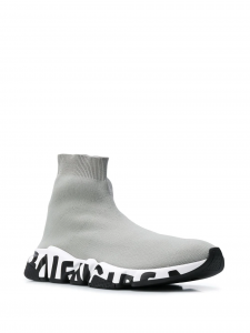 Balenciaga Grey Graffiti Speed Sneaker