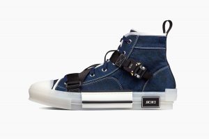 DIOR B23 High-Top Blue Technical Canvas (Buckle)