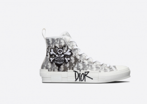 DIOR B23 High-Top Oblique Canvas with DIOR AND SHAWN Bee Embroidery Patch