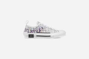 Dior B23 Low-Top Red and Blue Pixellated Oblique Canvas