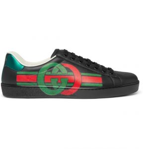 Gucci Ace Printed Interlocking G (Black)
