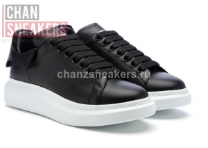 Alexander McQUEEN Oversized Sneaker Black Smooth Calf Leather Black Leather Heel - Image 2