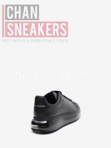 Alexander McQUEEN Oversized Sneaker Black Smooth Calf Leather Black Leather Heel (Black Sole) - Image 2