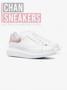 Alexander McQUEEN Oversized Sneaker White Smooth Calf Leather Patchouli Suede Heel - Image 2