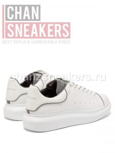 Alexander McQUEEN Oversized Sneaker White Smooth Calf Leather White Leather Heel (Reflective Piping) - Image 2