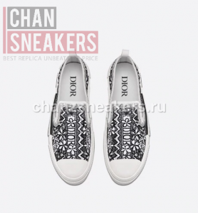 DIOR B23 Slip-On White Canvas with DIOR AND SHAWN Embroidery - Image 2