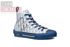 Dior B23 High-Top Blue Oblique Canvas - Image 2