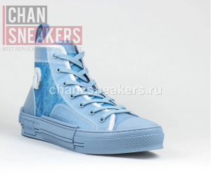 Dior B23 High-Top Light Blue Daniel Arsham Oblique Canvas - Image 2