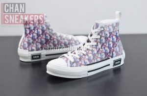 Dior B23 High-Top Red and Blue Pixellated Oblique Canvas - Image 2