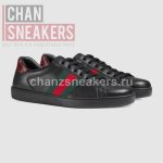 Gucci Ace Black Leather (Red Heel) - Image 2