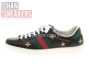 Gucci Ace Embroidered Bees and Stars (Black) - Image 2