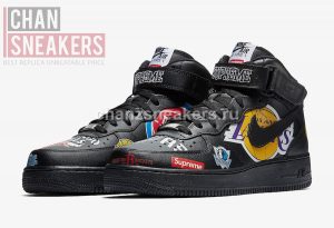 Nike Air Force 1 Mid Supreme NBA Black - Image 2