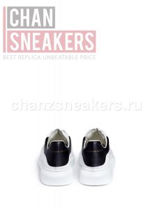 Alexander McQUEEN Oversized Sneaker White Smooth Calf Leather Black Leather Heel - Image 3