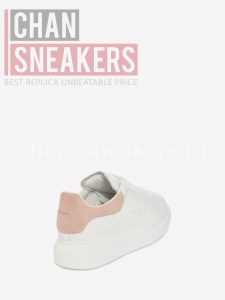 Alexander McQUEEN Oversized Sneaker White Smooth Calf Leather Patchouli Suede Heel - Image 3