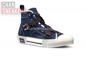 DIOR B23 High-Top Blue Technical Canvas (Buckle) - Image 3