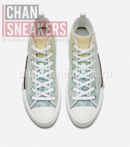 DIOR B23 High-Top Sneaker Yellow and Green - Image 3