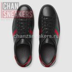 Gucci Ace Black Leather (Red Heel) - Image 3