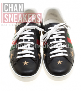 Gucci Ace Embroidered Bees and Stars (Black) - Image 3