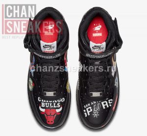 Nike Air Force 1 Mid Supreme NBA Black - Image 3