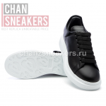 Alexander McQUEEN Oversized Sneaker Black Smooth Calf Leather Black Leather Heel - Image 4