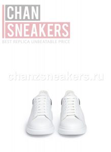 Alexander McQUEEN Oversized Sneaker White Smooth Calf Leather Black Leather Heel - Image 4