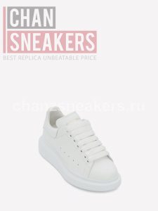 Alexander McQUEEN Oversized Sneaker White Smooth Calf Leather White Leather Heel - Image 2