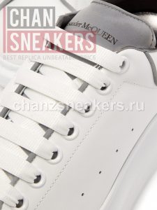 Alexander McQUEEN Oversized Sneaker White Smooth Calf Leather White Leather Heel - Image 4