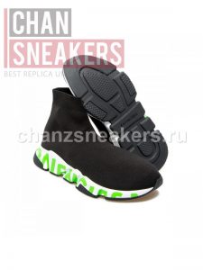 Balenciaga Speed Yellow Graffiti Trainers - Image 4