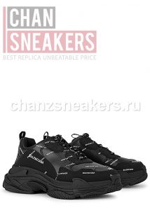 Balenciaga Triple S Allover Logo Black - Image 4
