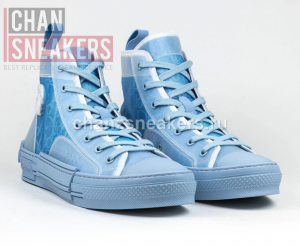 Dior B23 High-Top Light Blue Daniel Arsham Oblique Canvas - Image 4
