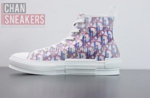 Dior B23 High-Top Red and Blue Pixellated Oblique Canvas - Image 4