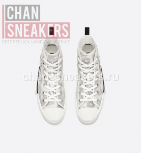 Dior B23 High-Top White Daniel Arsham Motif Canvas - Image 4