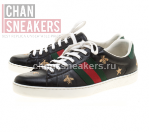 Gucci Ace Embroidered Bees and Stars (Black) - Image 4