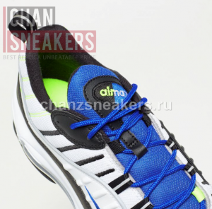 Nike Air Max 98 White Black Racer Blue - Image 4