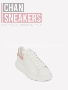 Alexander McQUEEN Oversized Sneaker White Smooth Calf Leather Patchouli Suede Heel - Image 5