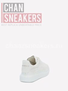 Alexander McQUEEN Oversized Sneaker White Smooth Calf Leather White Leather Heel - Image 3