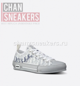 DIOR B23 Low-Top Navy Blue Dior Oblique Canvas with Gray Rubber Sole - Image 5