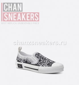 DIOR B23 Slip-On White Canvas with DIOR AND SHAWN Embroidery - Image 5